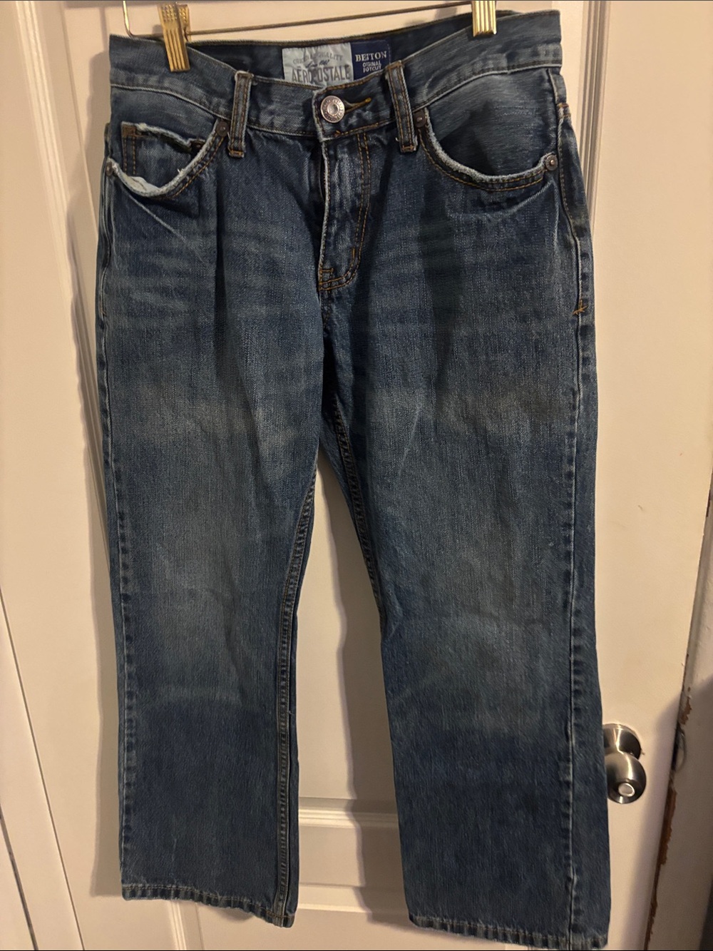 Aeropostale Men’s Bootcut Jeans - Medium Blue Wash
